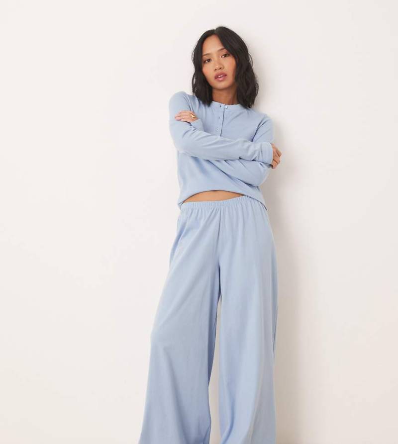 ASOS DESIGN Petite - Mix & Match - Pyjama-Hose in Blau von ASOS Petite