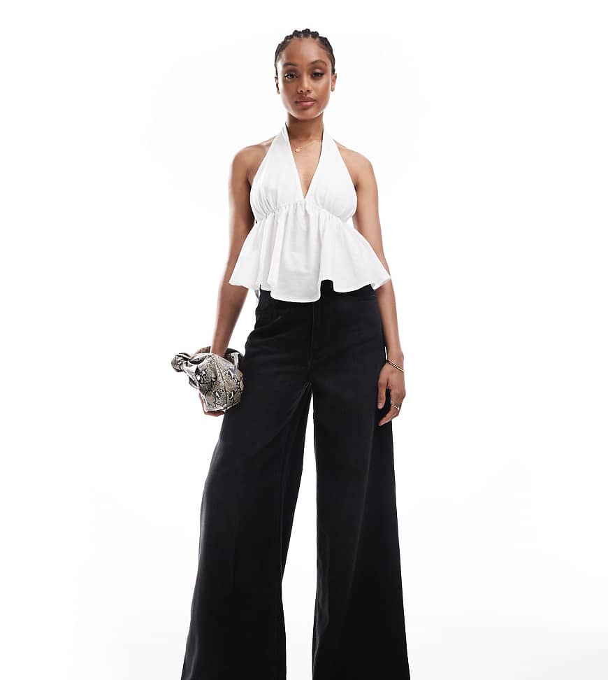 ASOS DESIGN Tall - Jeans in verwaschenem Schwarz mit weitem Bein von ASOS Tall