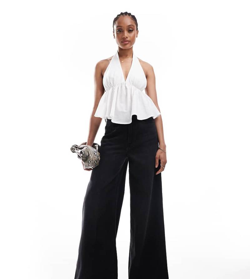 ASOS DESIGN Tall - Jeans in verwaschenem Schwarz mit weitem Bein von ASOS Tall