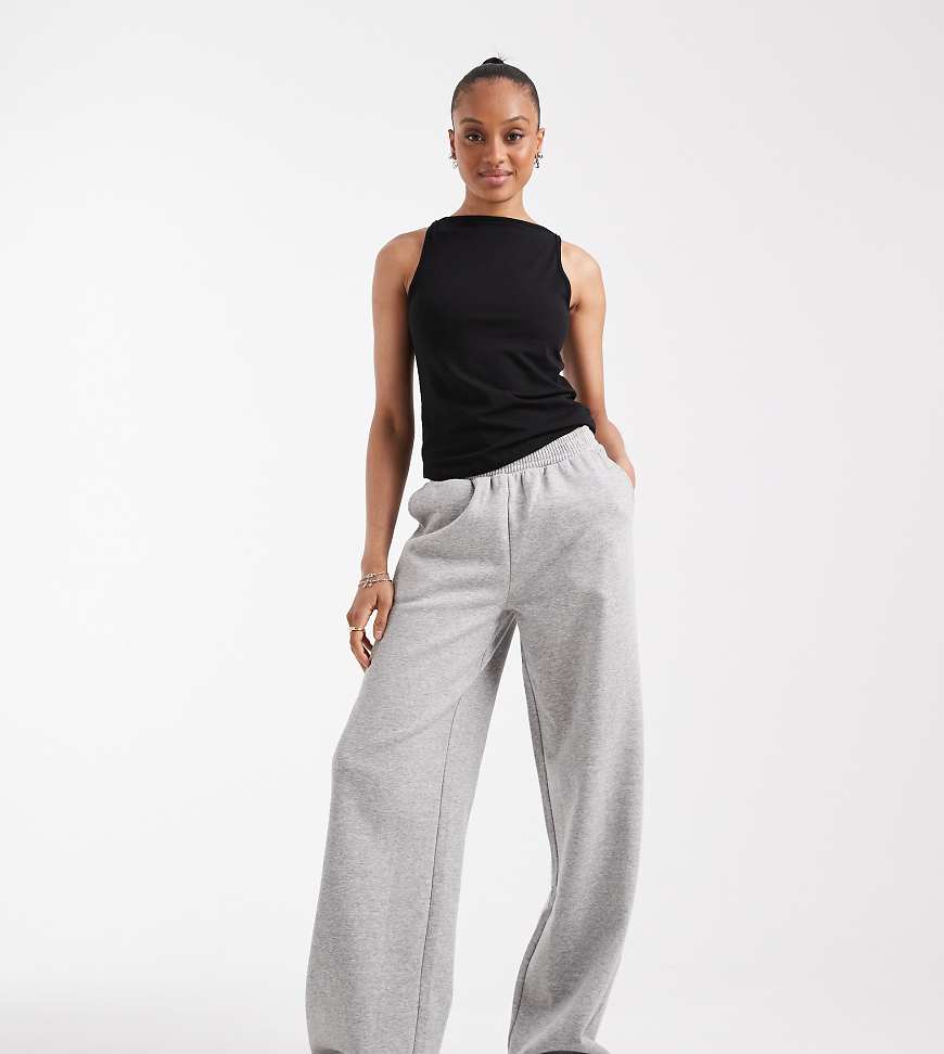 ASOS DESIGN Tall - Jogginghose in meliertem Grau mit weicher Innenseite und weitem Bein von ASOS Tall