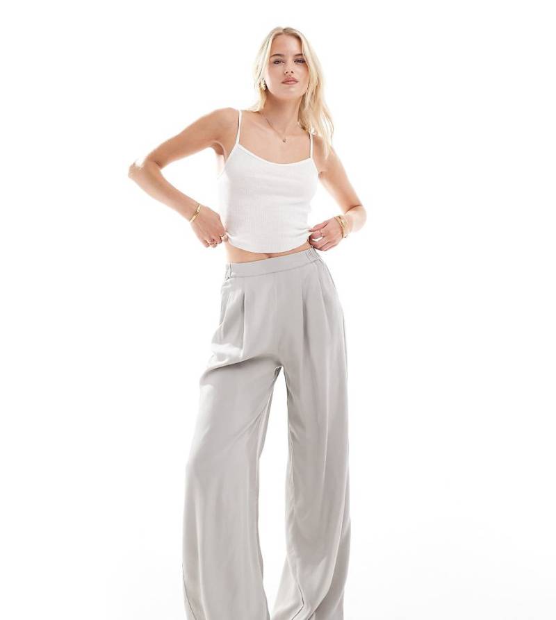 ASOS DESIGN Tall - Lässige Schlupfhose in Grau mit weitem Schnitt von ASOS Tall