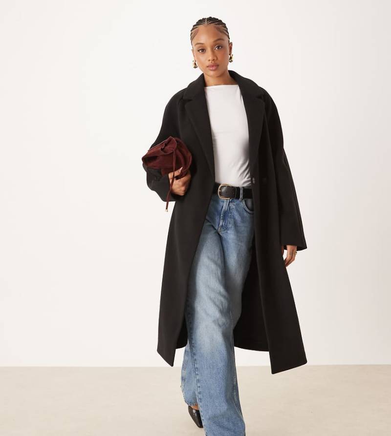 ASOS DESIGN Tall - Mantel zum Überziehen in Schwarz von ASOS Tall