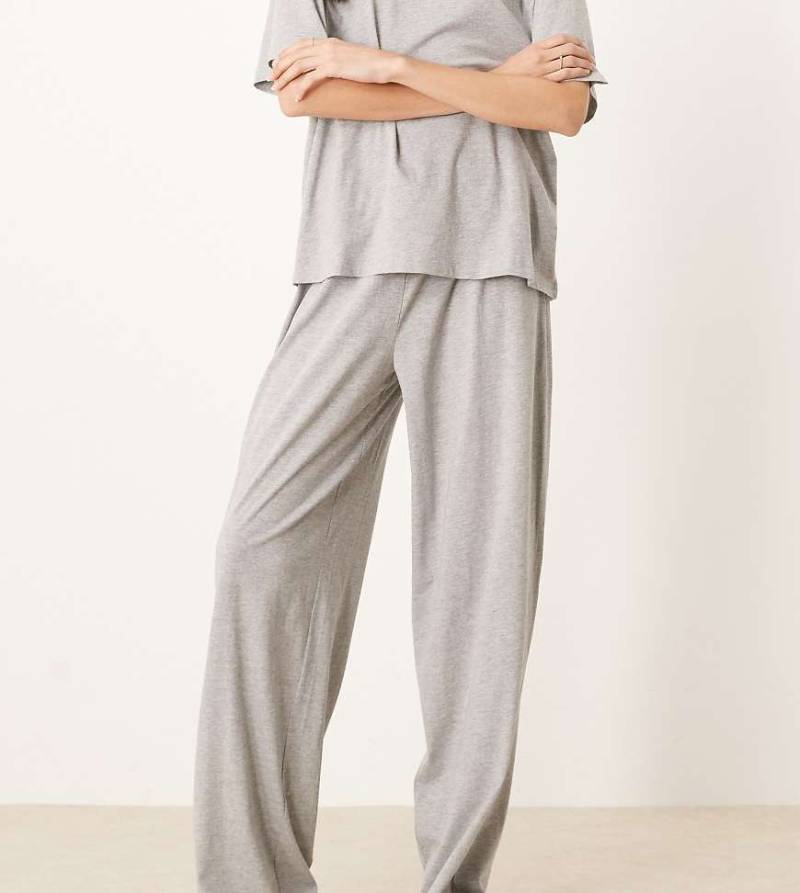 ASOS DESIGN Tall - Mix & Match - Pyjamahose aus Baumwolle in meliertem Grau von ASOS Tall