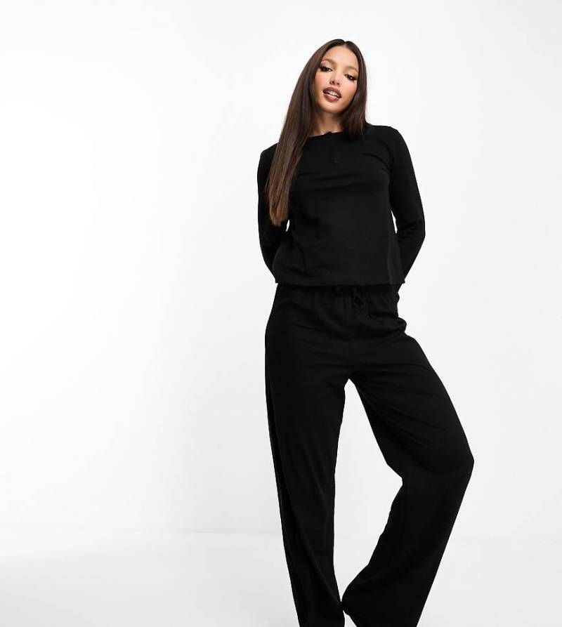 ASOS DESIGN Tall - Mix & Match - Pyjamahose in Schwarz aus Baumwolle von ASOS Tall
