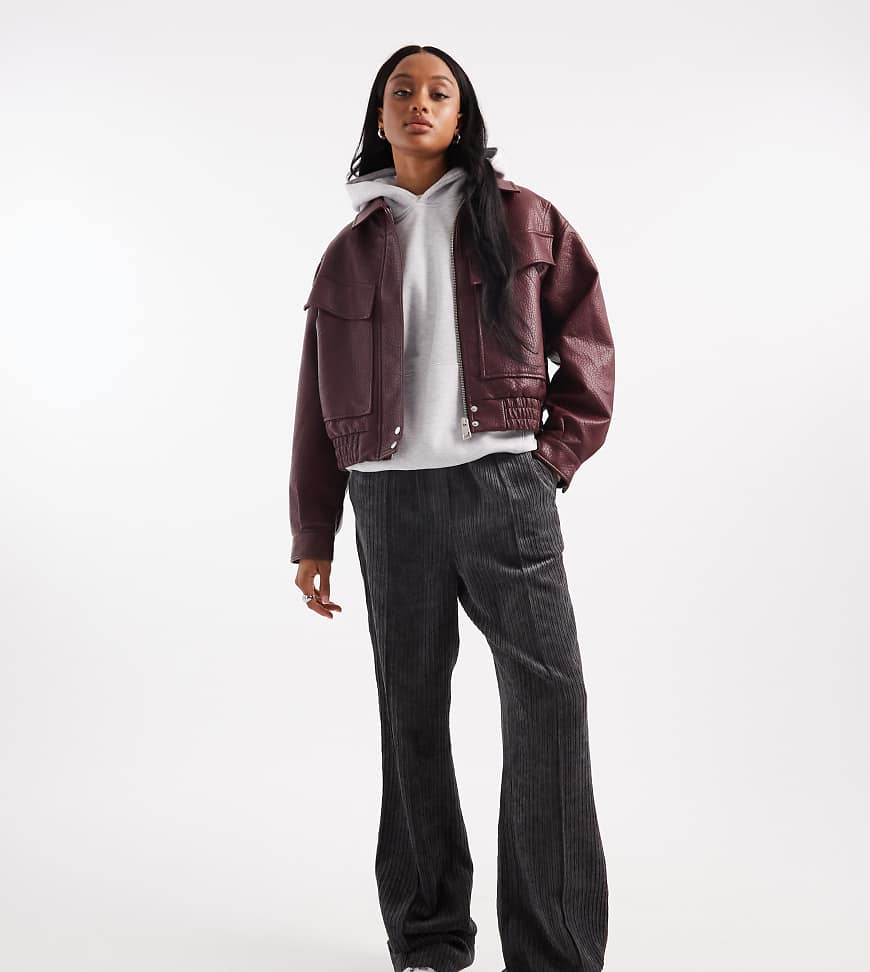 ASOS DESIGN Tall - Schlupfhose aus Cord in Grau von ASOS Tall