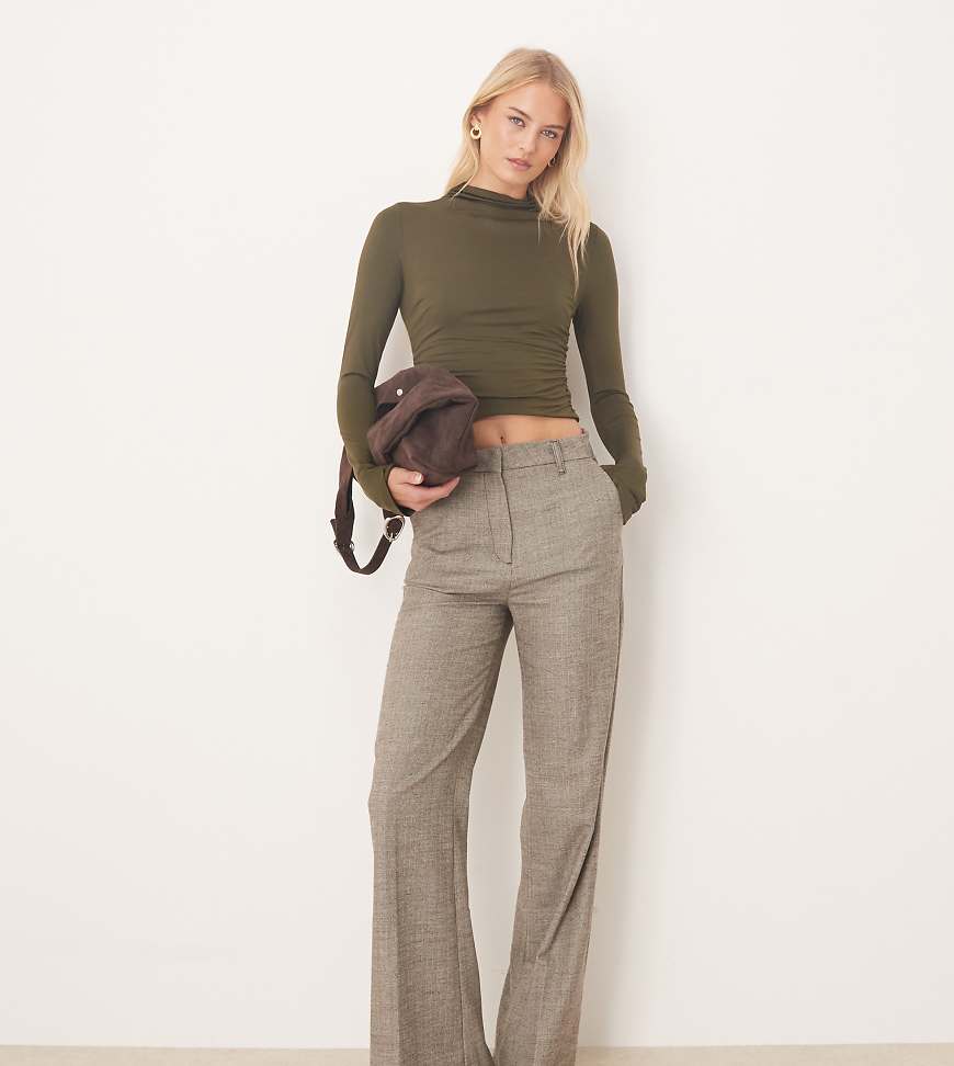 ASOS DESIGN Tall - Snatch - Elegante Schlaghose mit Fischgrätmuster-Bunt von ASOS Tall