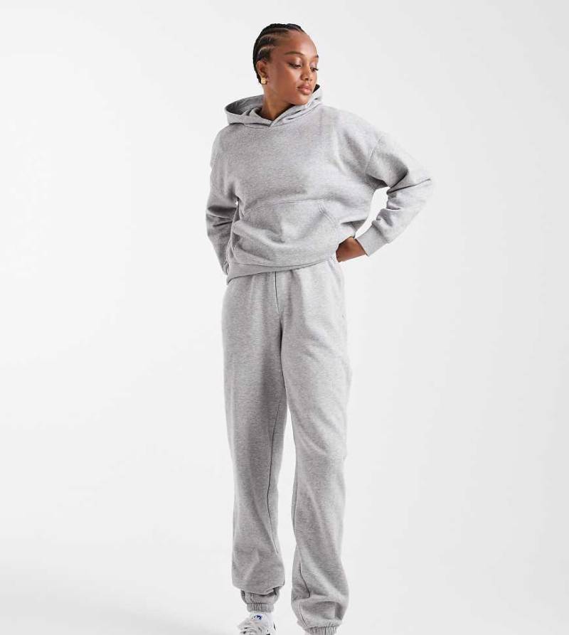 ASOS DESIGN Tall - Ultimate - Jogginghose in Grau meliert mit Bündchen und weicher Innenseite von ASOS Tall