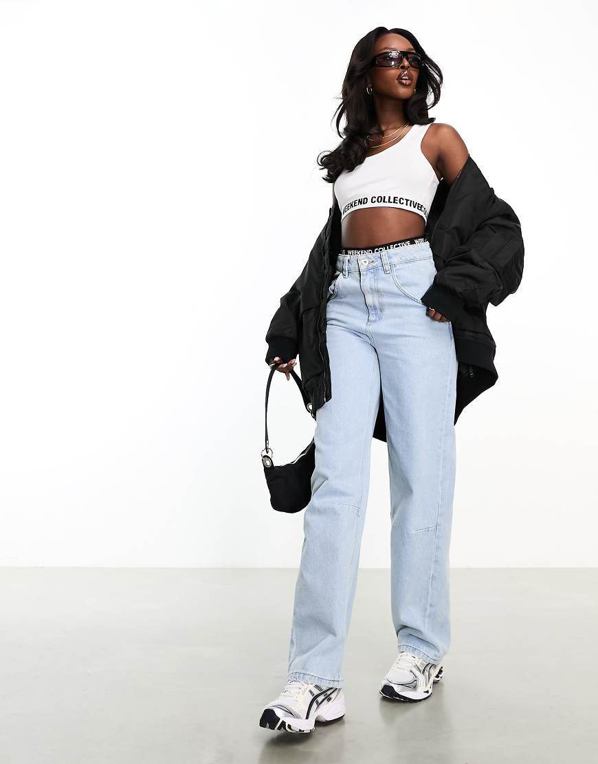 ASOS - Weekend Collective - Weit geschnittene Jeans in hellblauer Vintage-Waschung von ASOS Weekend Collective