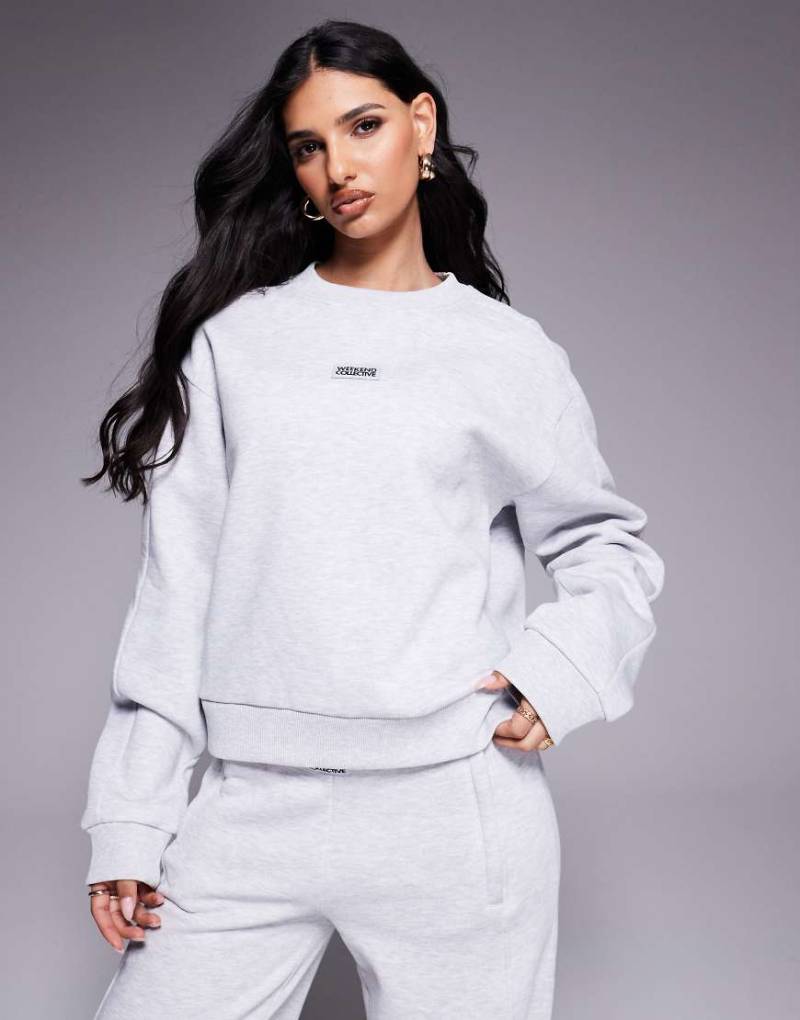 Weekend Collective - Sweatshirt in Grau meliert mit Nahtdetails, Kombiteil von ASOS Weekend Collective