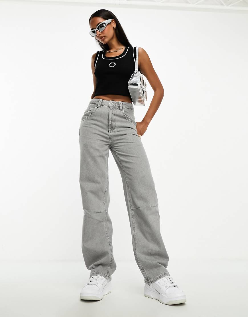 Weekend Collective - Weit geschnittene Jeans in verwaschenem Grau von ASOS Weekend Collective