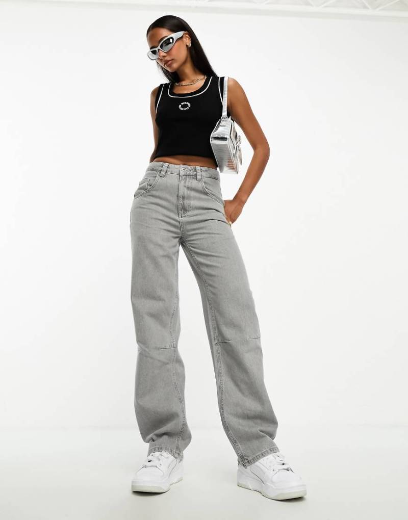 Weekend Collective - Weit geschnittene Jeans in verwaschenem Grau von ASOS Weekend Collective