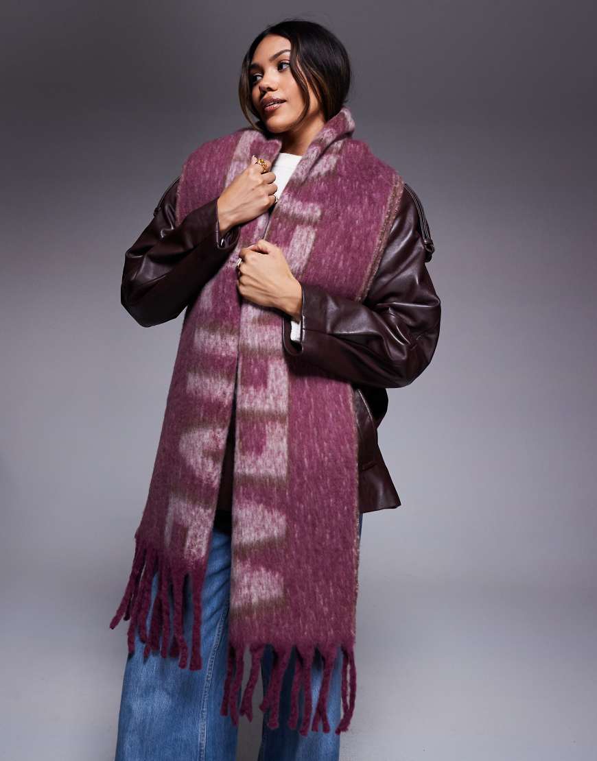 Weekend Collective - Schal in Pflaume mit Jacquard-Design-Bunt von ASOS Weekend Collective