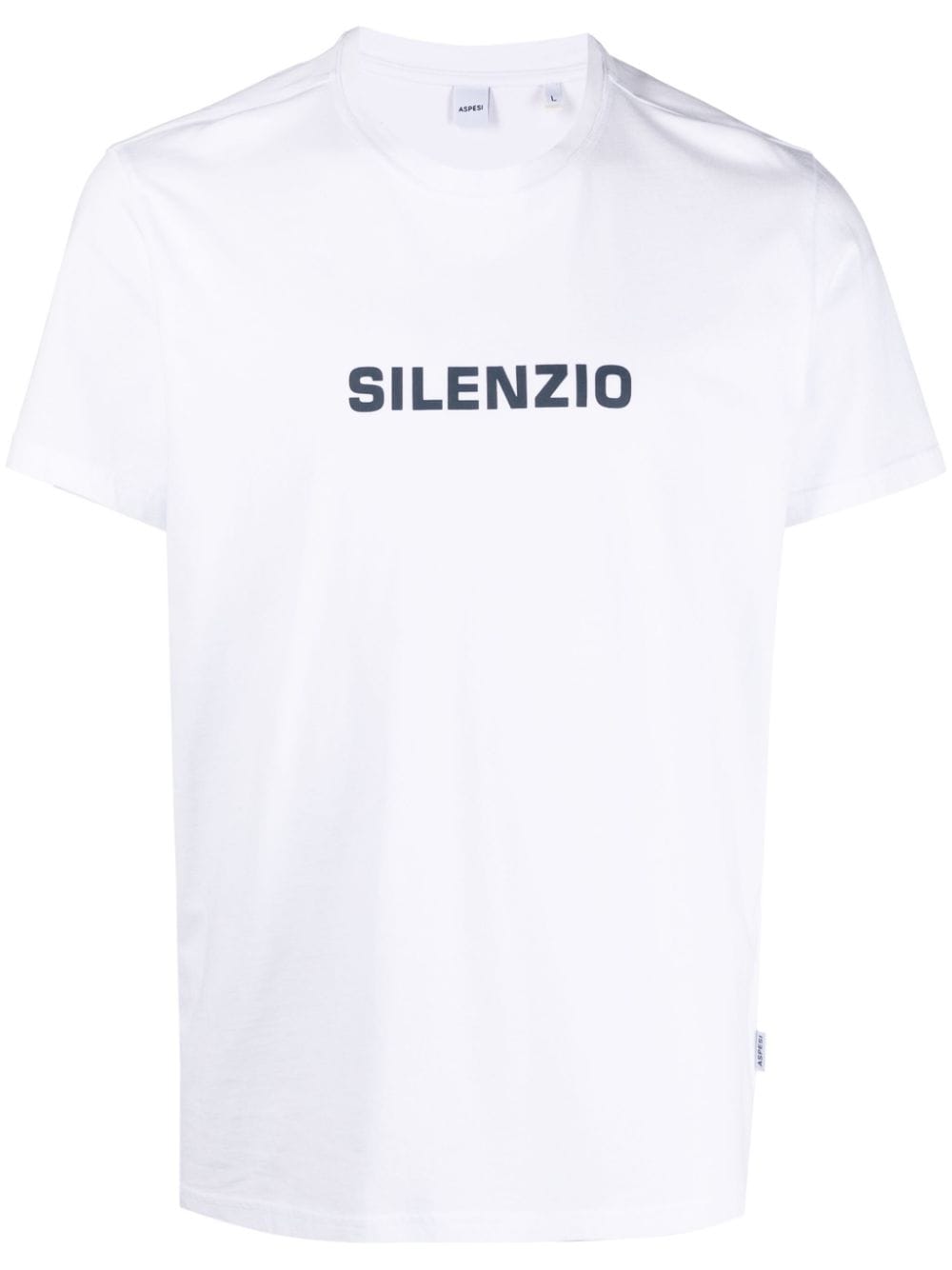 ASPESI T-Shirt mit "Silenzio"-Print - Weiß von ASPESI