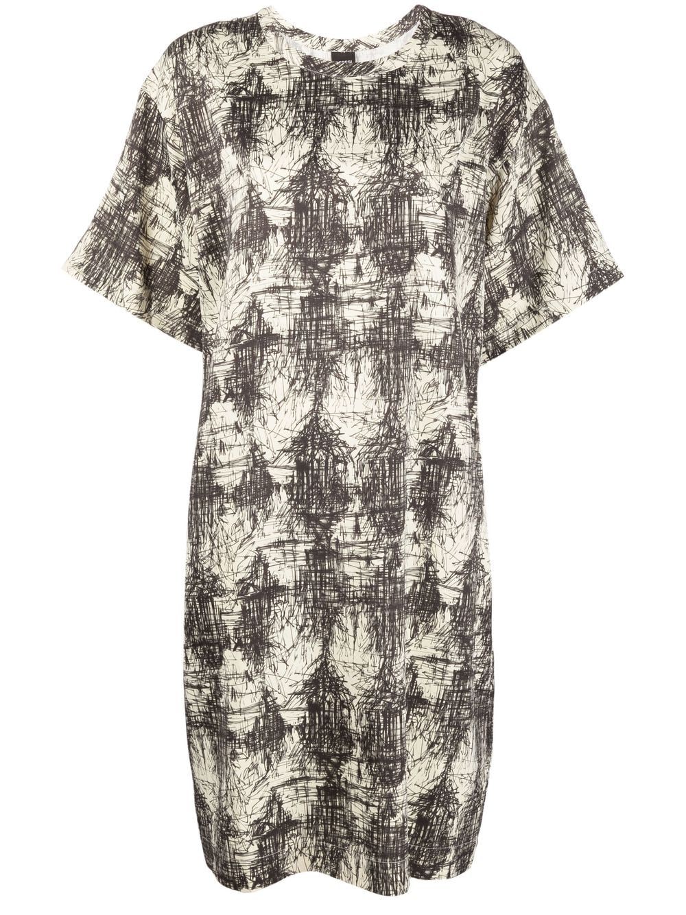 ASPESI T-Shirtkleid mit Kritzel-Print - Nude von ASPESI