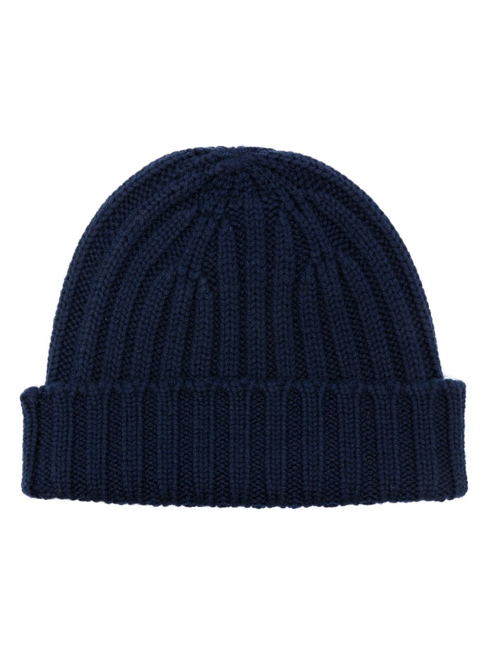 ASPESI Gerippte Beanie mit Logo-Patch - Blau von ASPESI