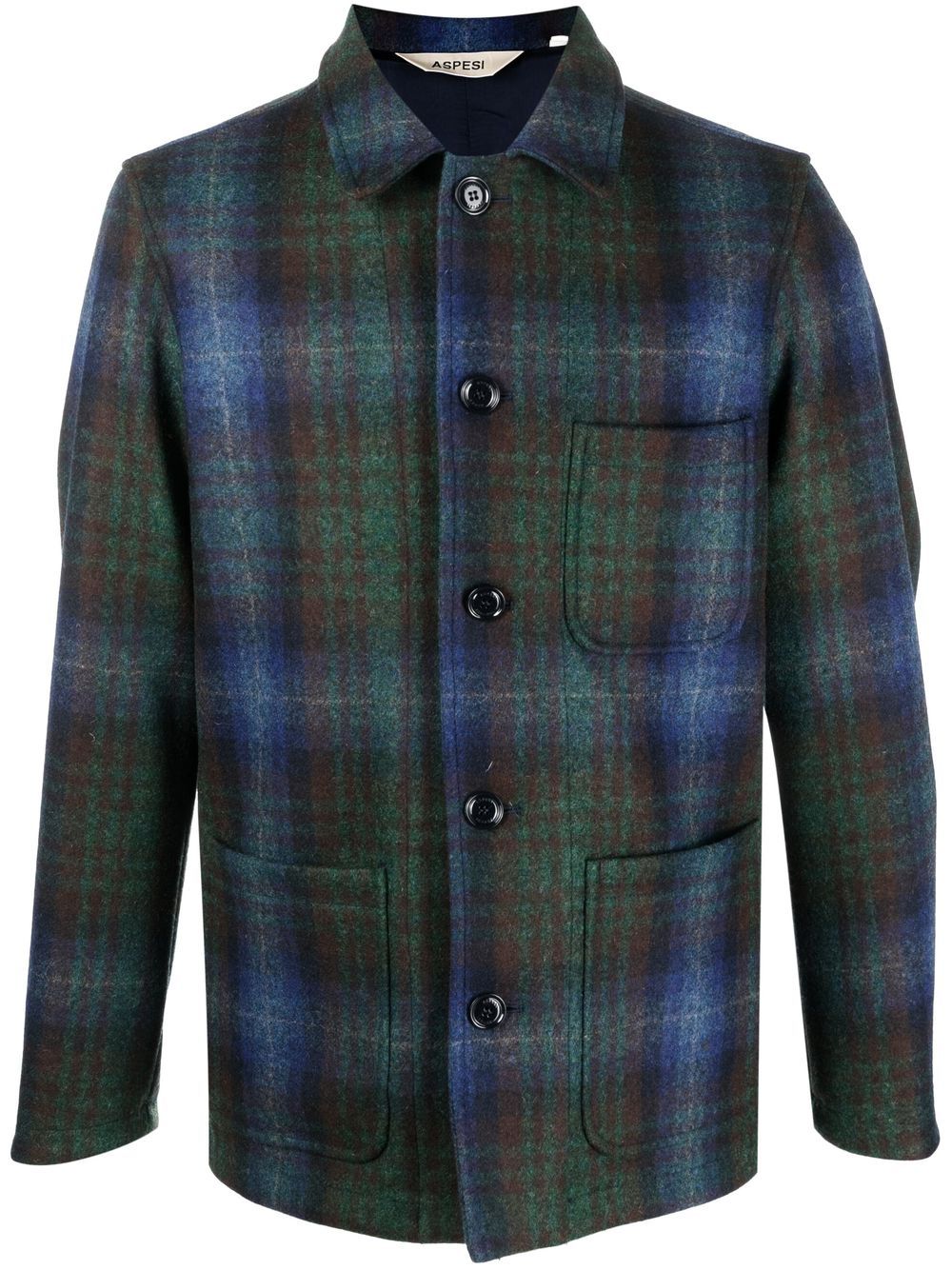 ASPESI Karierte Hemdjacke - Blau ASPESI Karierte Hemdjacke - Blau von ASPESI
