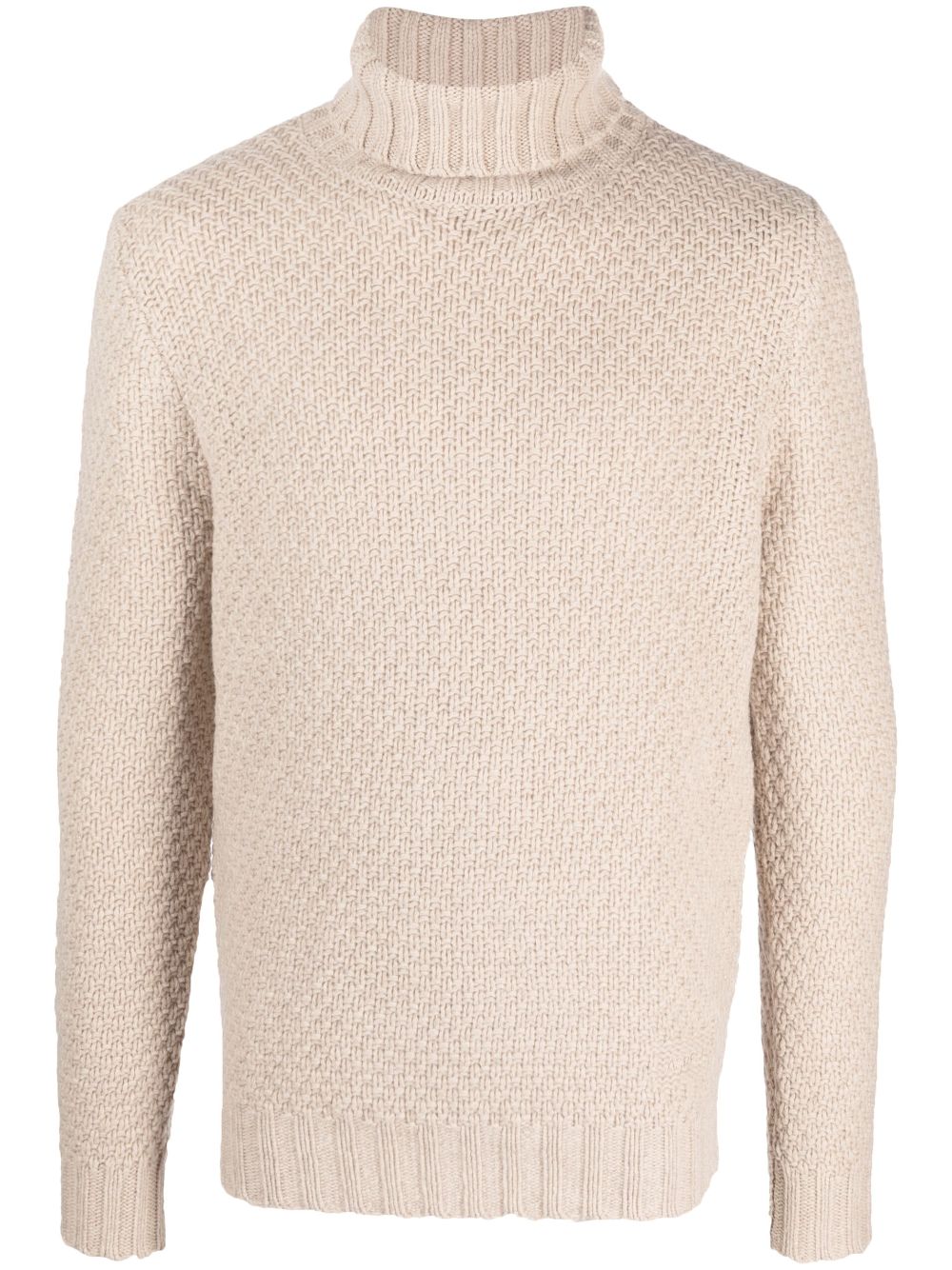 ASPESI Intarsien-Pullover mit Rollkragen - Nude von ASPESI