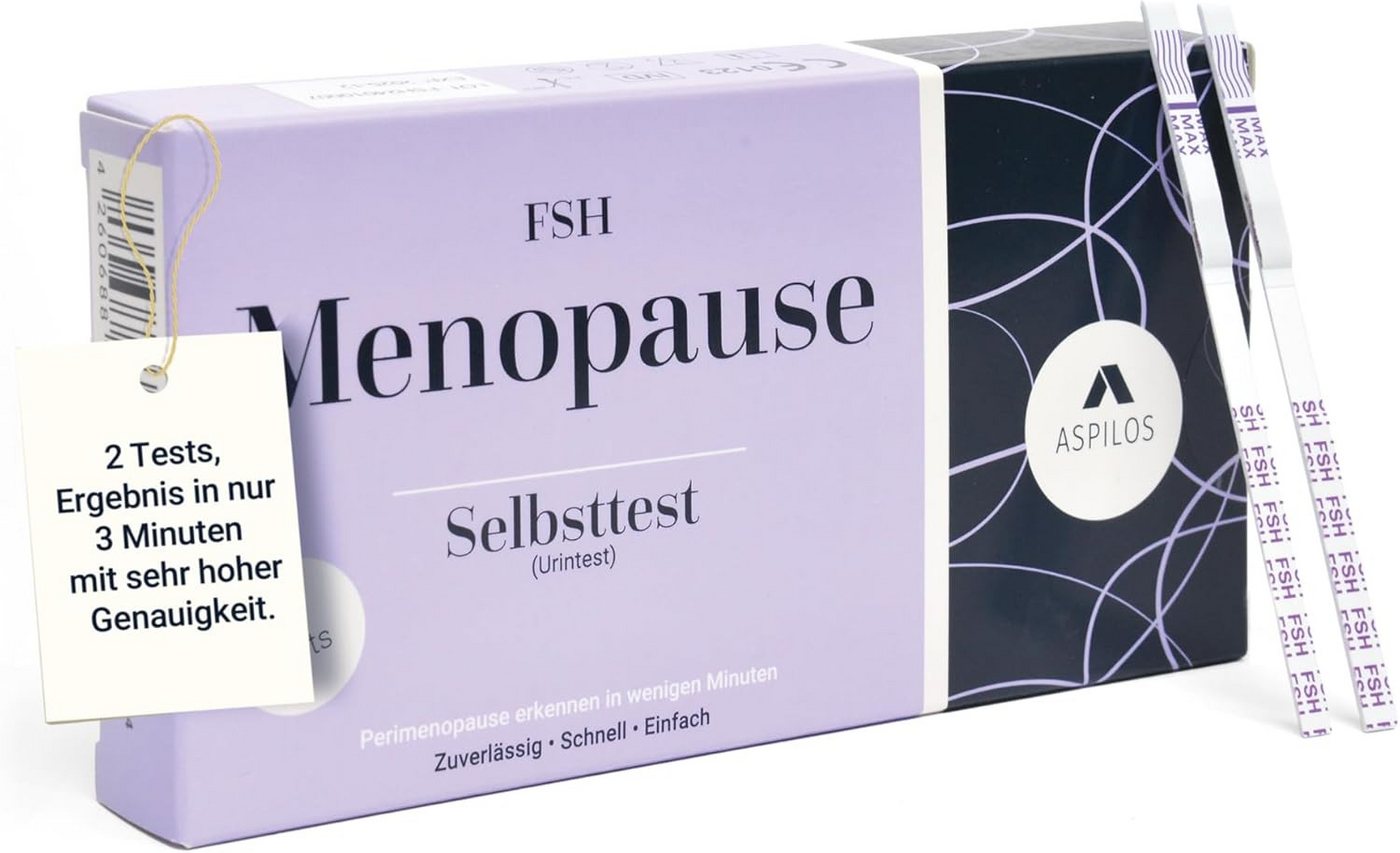 ASPILOS Ovulationstest Menopause Selbsttest für Zuhause in 3 Minuten - 2er Set - Hormontest, zuverlässig & präzise, 2 tlg., Wechseljahre, Urin-Test, Labor-Qualität, medizinischer Test ASPILOS Ovulationstest Menopause Selbsttest für Zuhause in 3 Minuten - 2er Set - Hormontest, zuverlässig & präzise, 2 tlg., Wechseljahre, Urin-Test, Labor-Qualität, medizinischer Test von ASPILOS