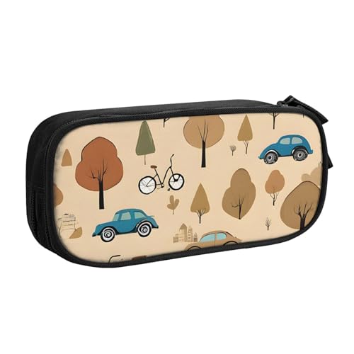 ASPOIJHN (Auto und Fahrrad) Großes Fassungsvermögen, doppellagiges Federmäppchen, Schreibwaren-Aufbewahrungstasche, tragbarer Stift-Organizer für Schule, Bürobedarf, Auto und Fahrrad, Einheitsgröße, von ASPOIJHN