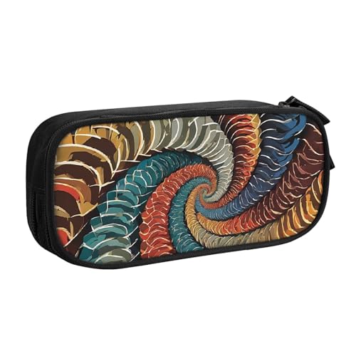 ASPOIJHN (Bär-Tanz-Batikfärbung) großes Fassungsvermögen, doppellagiges Federmäppchen, Schreibwaren-Aufbewahrungstasche, tragbarer Stift-Organizer für Schule, Bürobedarf, Bär tanzender Batikfärbung, von ASPOIJHN