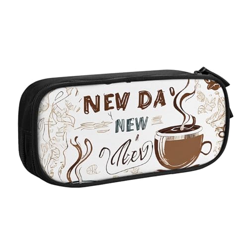ASPOIJHN (Delicious Coffee) Großes Fassungsvermögen, doppellagiges Federmäppchen, Schreibwaren-Aufbewahrungstasche, tragbarer Stift-Organizer für Schule, Bürobedarf, Köstlicher Kaffee, Einheitsgröße, von ASPOIJHN