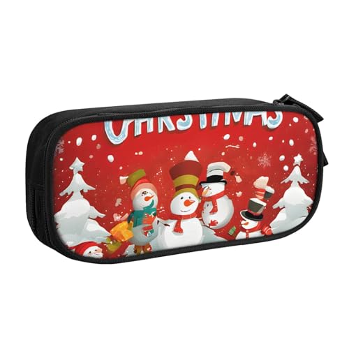 ASPOIJHN (Merry Christmas) Federmäppchen mit großem Fassungsvermögen, doppellagig, Schreibwaren-Aufbewahrungstasche, tragbarer Stift-Organizer für Schule, Bürobedarf, weihnachtsmotiv, Einheitsgröße, von ASPOIJHN