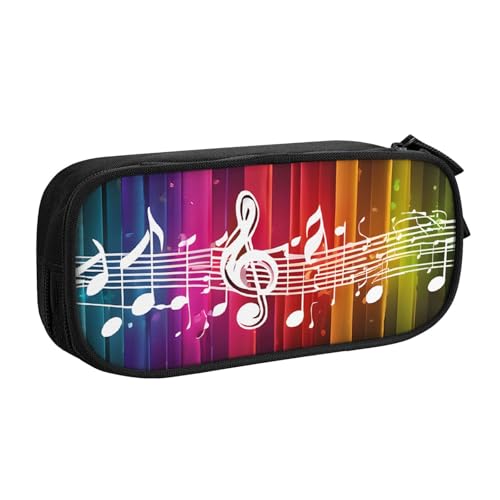 ASPOIJHN (Musiknote) Federmäppchen mit großer Kapazität, doppellagig, Schreibwaren-Aufbewahrungstasche, tragbarer Stift-Organizer für Schule, Bürobedarf, Musiknote, Einheitsgröße, Krawattenetui von ASPOIJHN