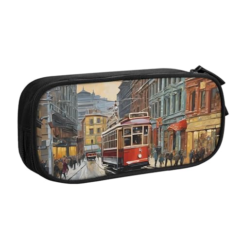 ASPOIJHN (San Francisco) Federmäppchen mit großem Fassungsvermögen, doppellagig, Schreibwaren, Aufbewahrungstasche, tragbarer Stift-Organizer für Schule, Bürobedarf, San Francisco, Einheitsgröße, von ASPOIJHN