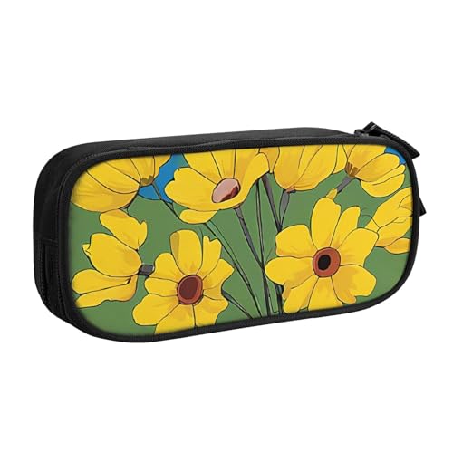 ASPOIJHN (Schöne Sonnenblume) große Kapazität, doppellagiges Federmäppchen, Schreibwaren-Aufbewahrungstasche, tragbarer Stift-Organizer für Schule, Bürobedarf, Wunderschöne Sonnenblume, Einheitsgröße, von ASPOIJHN