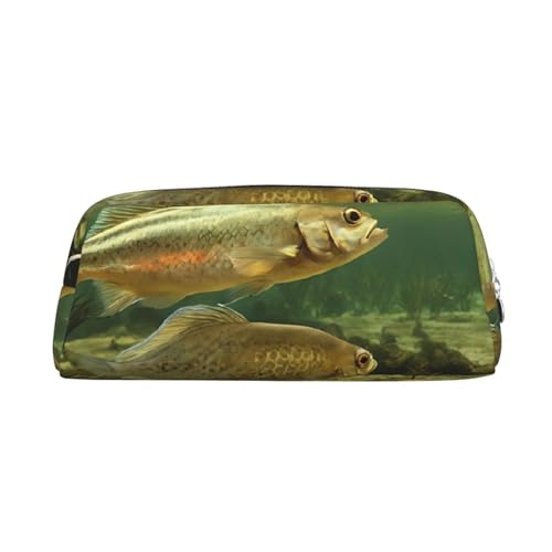 ASPOIJHN Brook Federmäppchen aus Leder, vielseitig einsetzbar, für Schule, Büro, Schreibwaren, Kosmetiktasche, Münzen, Organizer, silber, Einheitsgröße, Krawattenetui von ASPOIJHN