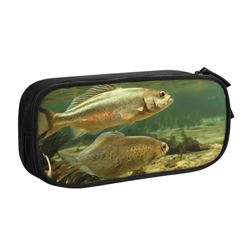 ASPOIJHN Brook Federmäppchen mit großem Fassungsvermögen, doppellagig, Schreibwaren, Aufbewahrungstasche, tragbarer Stift-Organizer für Schule, Bürobedarf, Brook Forellenfischen, Einheitsgröße, von ASPOIJHN