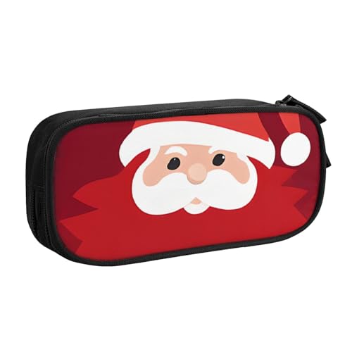 ASPOIJHN Federmäppchen, Weihnachtsmann, großes Fassungsvermögen, doppellagig, Schreibwaren, Aufbewahrungstasche, tragbarer Stift-Organizer für Schule, Bürobedarf, Weihnachtsmann, Einheitsgröße, von ASPOIJHN