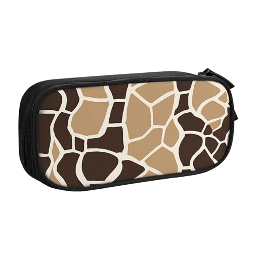 ASPOIJHN Federmäppchen mit Giraffen-Aufdruck, großes Fassungsvermögen, doppellagig, Schreibwaren, Aufbewahrungstasche, tragbarer Stift-Organizer für Schule, Bürobedarf, Giraffenmuster, Einheitsgröße, von ASPOIJHN