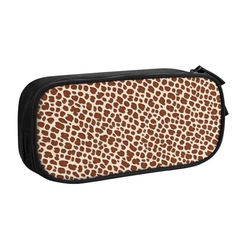 ASPOIJHN Federmäppchen mit Leopardenmuster, großes Fassungsvermögen, doppellagig, Schreibwaren, Aufbewahrungstasche, tragbarer Stift-Organizer für Schule, Bürobedarf, Leopardenmuster, Einheitsgröße, von ASPOIJHN