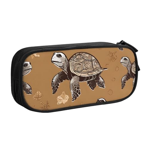 ASPOIJHN Federmäppchen mit Meeresschildkrötenmotiv, doppellagig, Aufbewahrungstasche für Schreibwaren, tragbarer Stift-Organizer für Schule, Bürobedarf, Meeresschildkröten, Einheitsgröße, von ASPOIJHN
