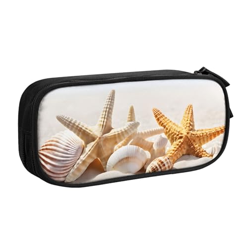ASPOIJHN Federmäppchen mit Strandmotiv und großem Fassungsvermögen, doppellagig, Schreibwaren-Aufbewahrungstasche, tragbarer Stift-Organizer für Schule, Bürobedarf, Strandmotiv, Einheitsgröße, von ASPOIJHN