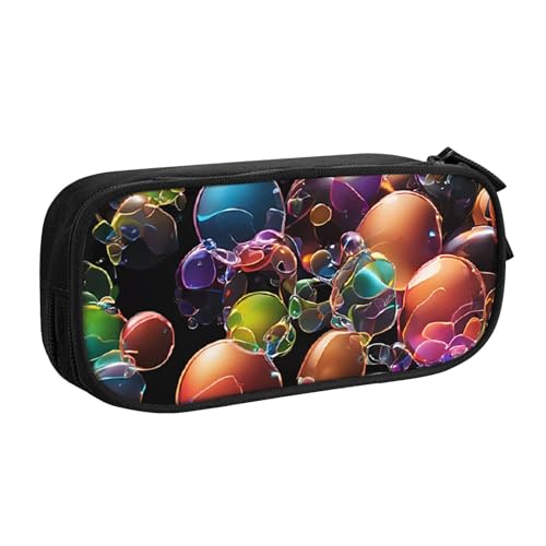 ASPOIJHN Federmäppchen mit bunten Regenbogen-Sternen, großes Fassungsvermögen, doppellagig, Schreibwaren, Aufbewahrungstasche, tragbarer Stift-Organizer für Schule, Bürobedarf, Bunte von ASPOIJHN