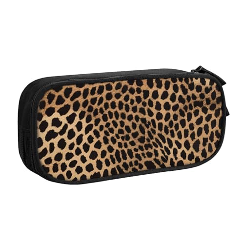 ASPOIJHN Federmäppchen mit großem Fassungsvermögen, doppellagig, Aufbewahrungstasche für Schreibwaren, tragbarer Stift-Organizer für Schule, Bürobedarf, leopardenmuster, Einheitsgröße, Krawattenetui von ASPOIJHN
