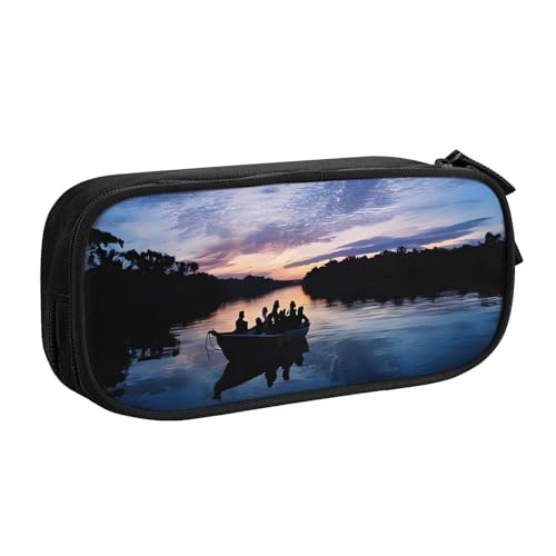 ASPOIJHN Federmäppchen mit großem Fassungsvermögen, doppellagig, Schreibwaren, Aufbewahrungstasche, tragbarer Stift-Organizer für Schule, Bürobedarf, Angellandschaft, Einheitsgröße, Krawattenetui von ASPOIJHN