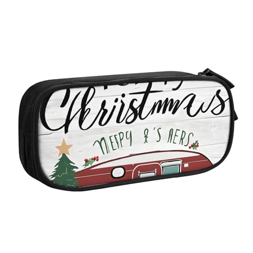 ASPOIJHN Federmäppchen mit großem Fassungsvermögen, doppellagig, Schreibwaren, Aufbewahrungstasche, tragbarer Stift-Organizer für Schule, Bürobedarf, Farmhouse Christmas, Einheitsgröße, Krawattenetui von ASPOIJHN