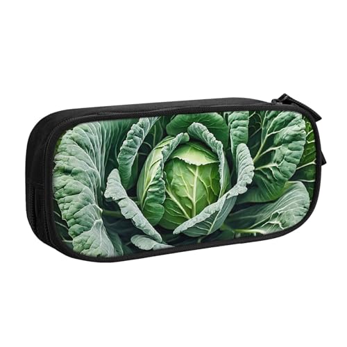 ASPOIJHN Federmäppchen mit großem Fassungsvermögen, doppellagig, Schreibwaren, Aufbewahrungstasche, tragbarer Stift-Organizer für Schule, Bürobedarf, Hellkohl, Helles Kohl., Einheitsgröße, von ASPOIJHN