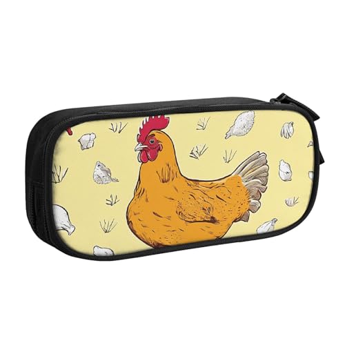 ASPOIJHN Federmäppchen mit großem Fassungsvermögen, doppellagig, Schreibwaren, Aufbewahrungstasche, tragbarer Stift-Organizer für Schule, Bürobedarf, Huhn Küken, Einheitsgröße, Krawattenetui von ASPOIJHN
