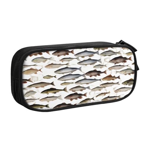 ASPOIJHN Federmäppchen mit großem Fassungsvermögen, doppellagig, Schreibwaren, Aufbewahrungstasche, tragbarer Stift-Organizer für Schule, Bürobedarf, Lachs, lachsfarben, Einheitsgröße, Krawattenetui von ASPOIJHN