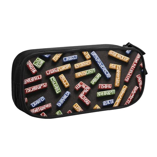 ASPOIJHN Federmäppchen mit großem Fassungsvermögen, doppellagig, Schreibwaren, Aufbewahrungstasche, tragbarer Stift-Organizer für Schule, Bürobedarf, Runenförmige Stange, Einheitsgröße, Krawattenetui von ASPOIJHN