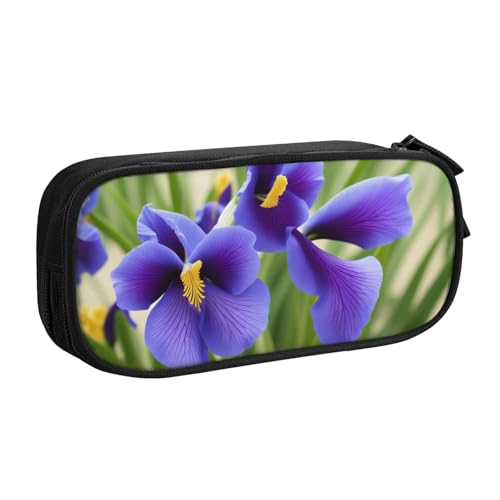 ASPOIJHN Federmäppchen mit großem Fassungsvermögen, doppellagig, Schreibwaren, Aufbewahrungstasche, tragbarer Stift-Organizer für Schule, Bürobedarf, Veilchenblumen, Einheitsgröße, Krawattenetui von ASPOIJHN