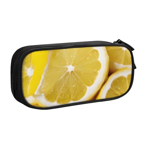 ASPOIJHN Federmäppchen mit großem Fassungsvermögen, doppellagig, Schreibwaren, Aufbewahrungstasche, tragbarer Stift-Organizer für Schule, Bürobedarf, Zitronengelb, zitronengelb, Einheitsgröße, von ASPOIJHN