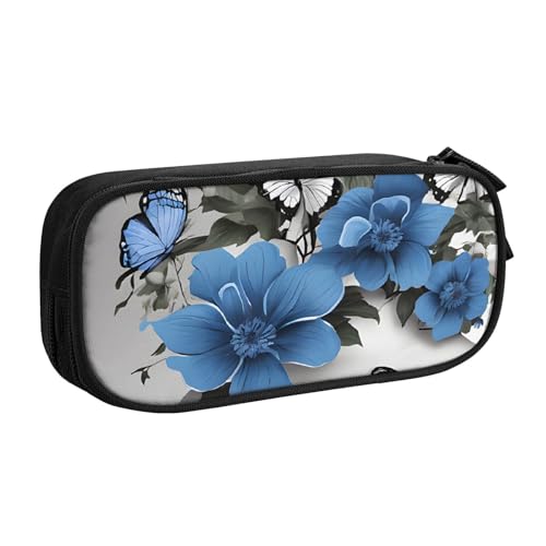 ASPOIJHN Federmäppchen mit großem Fassungsvermögen, doppellagig, Schreibwaren-Aufbewahrungstasche, tragbarer Stift-Organizer für Schule, Bürobedarf, Grau / Blaugrün, Graues Blaugrünes von ASPOIJHN