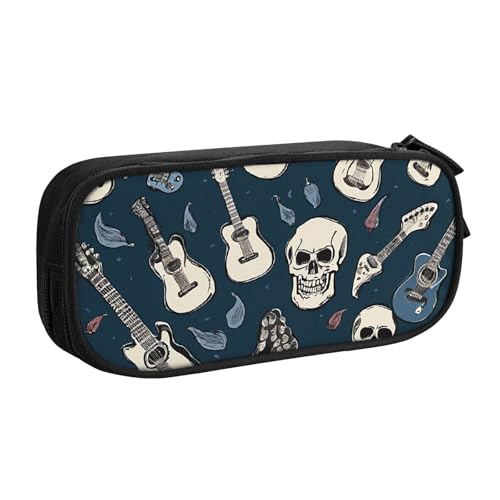 ASPOIJHN Federmäppchen mit mexikanischem Totenkopf-Design, großes Fassungsvermögen, doppellagig, Schreibwaren, Aufbewahrungstasche, tragbarer Stift-Organizer für Schule, Bürobedarf, Mexikanischer von ASPOIJHN