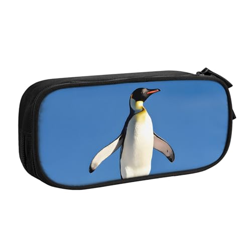 ASPOIJHN Federmäppchen mit niedlichem Pinguin-Aufdruck, großes Fassungsvermögen, doppellagig, Schreibwaren, Aufbewahrungstasche, tragbarer Stift-Organizer für Schule, Bürobedarf, Niedlicher von ASPOIJHN