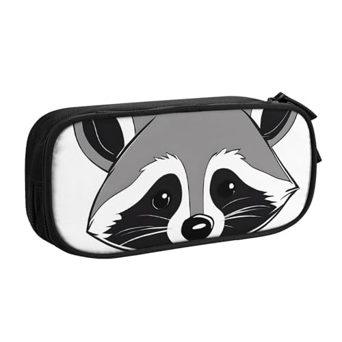 ASPOIJHN Federmäppchen mit niedlichem Waschbär-Design, großes Fassungsvermögen, doppellagig, Schreibwaren, Aufbewahrungstasche, tragbarer Stift-Organizer für Schule, Bürobedarf, Cartoon-Waschbär, von ASPOIJHN